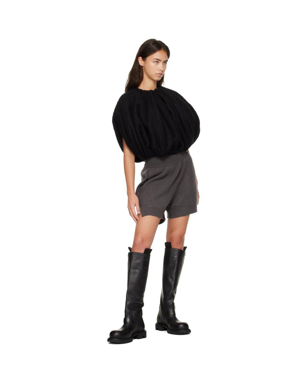 Rick Owens Gray Tower Cashmere Shorts