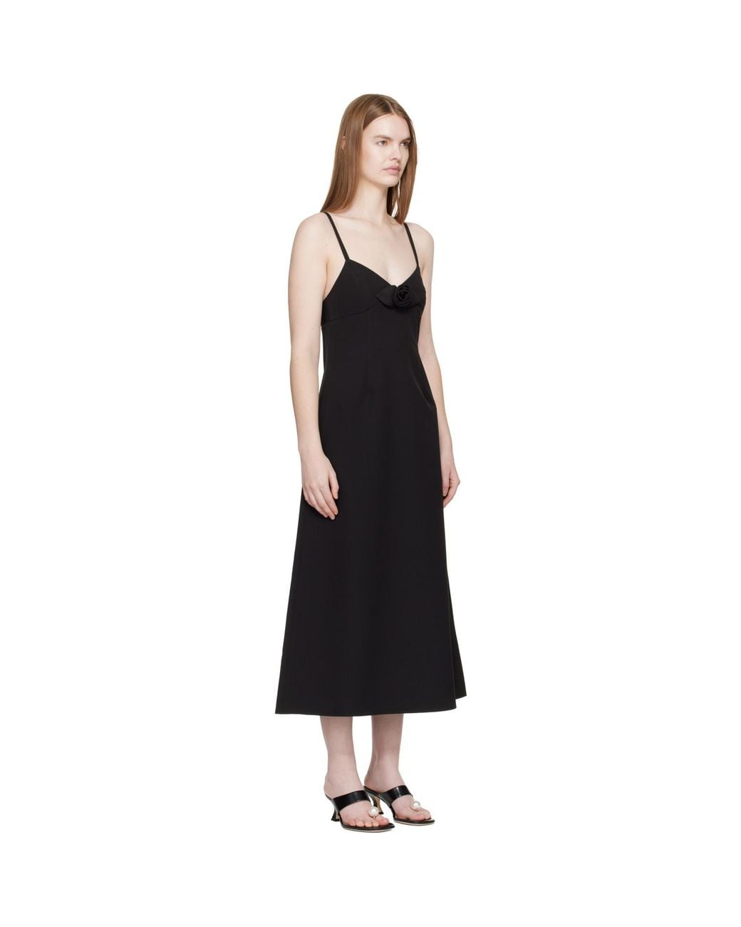 Sandy Liang Black Pilton Midi Dress