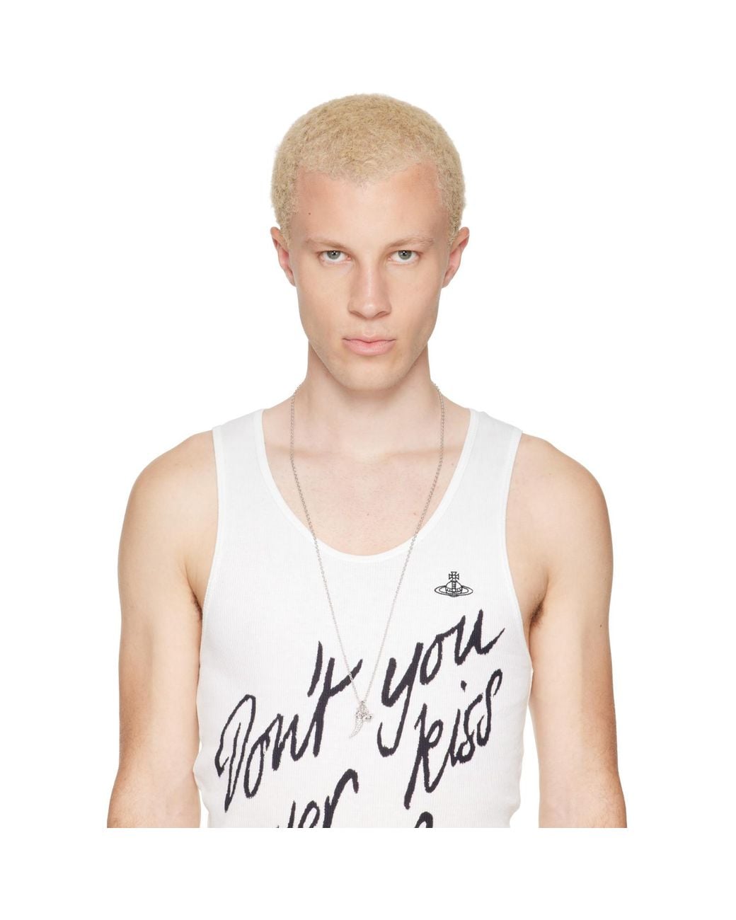 Vivienne Westwood White Ernest Long Pendant Necklace for men