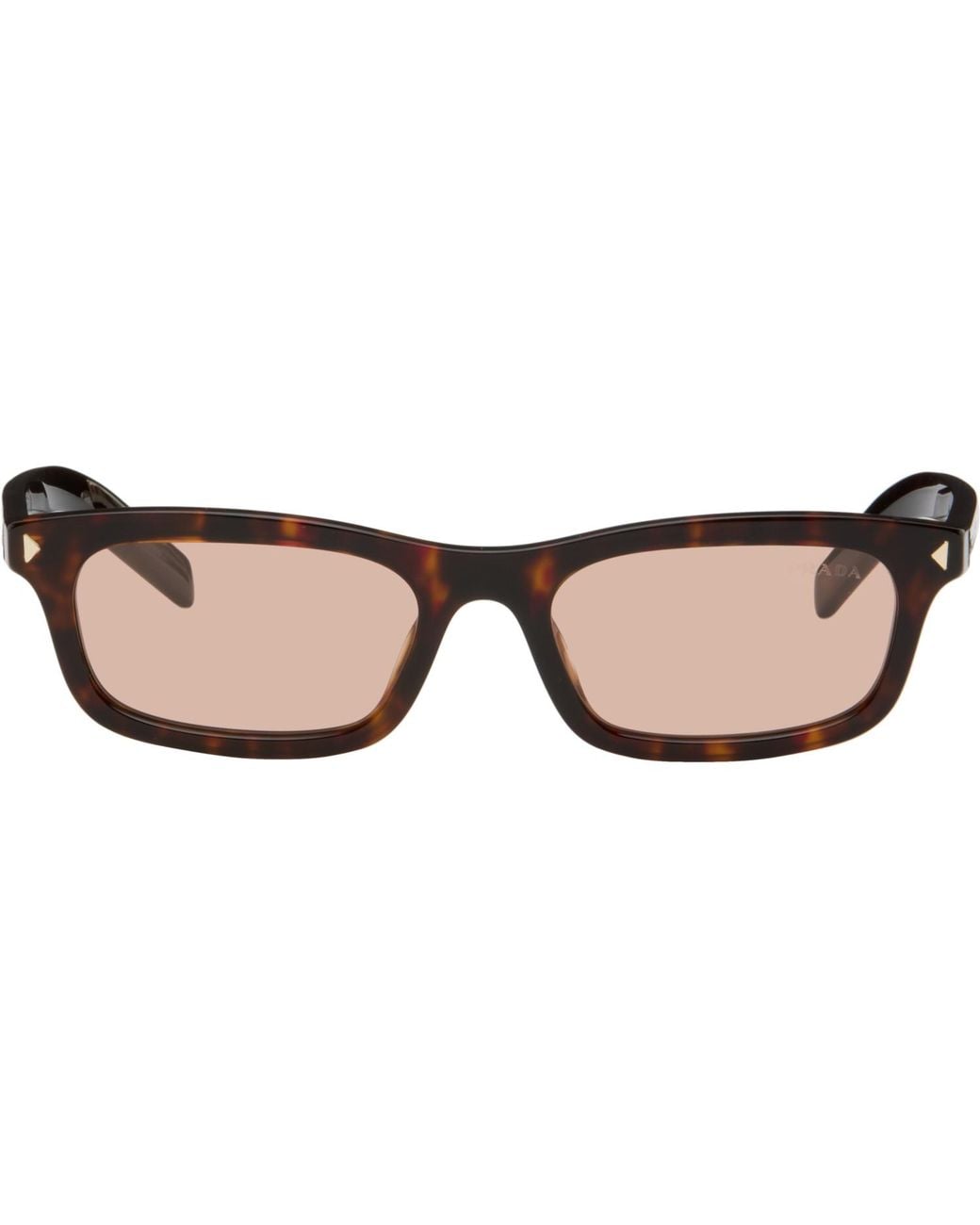 Prada Brown Rectangular Sunglasses