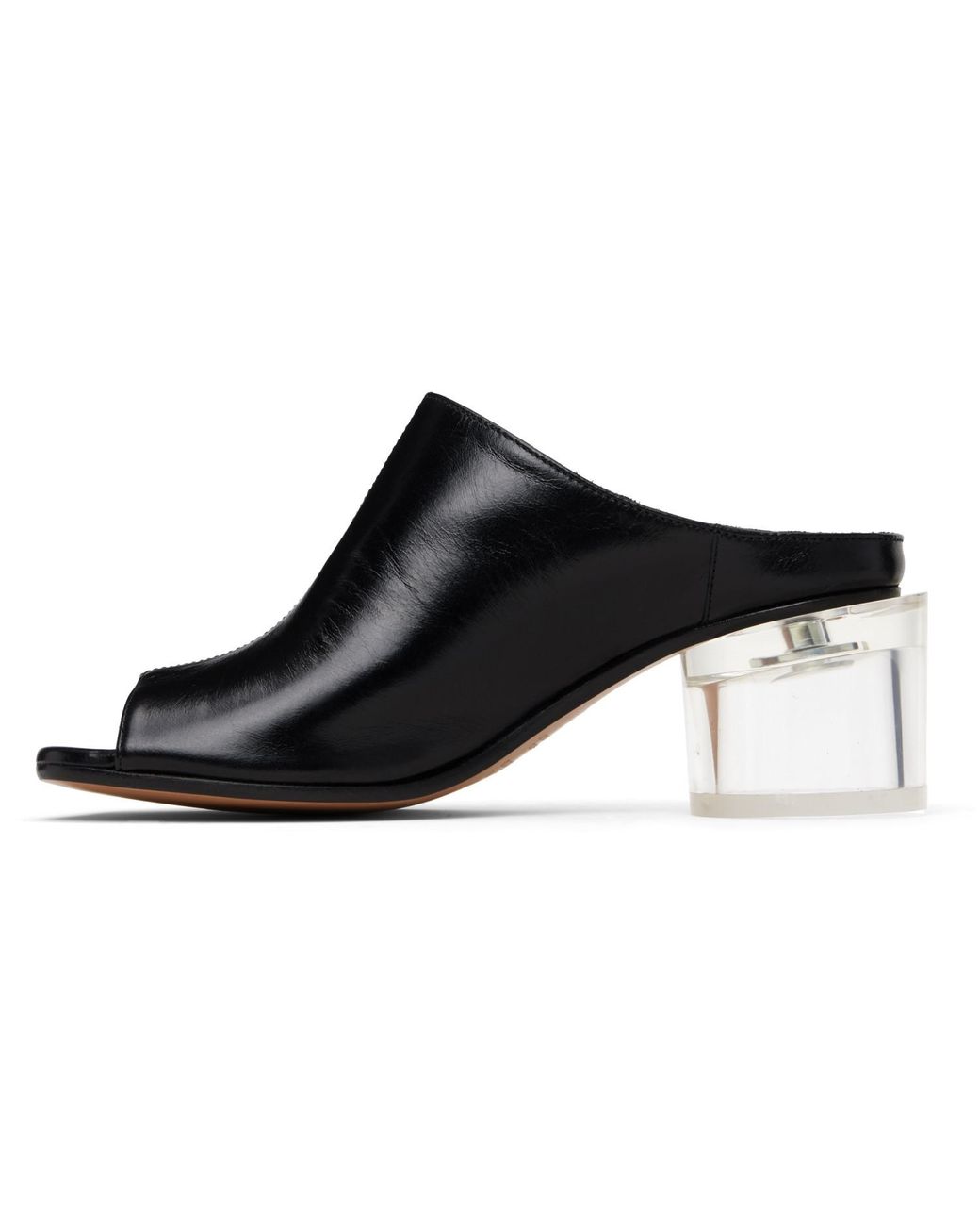 MM6 by Maison Margiela Black Anatomic Heeled Mule Sandals