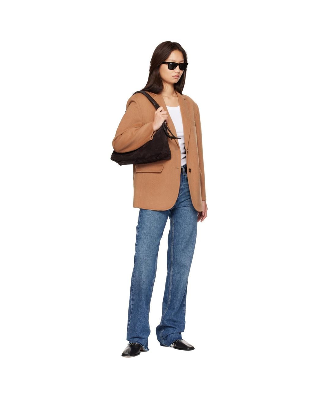 Anine Bing Brown Tan Quinn Blazer
