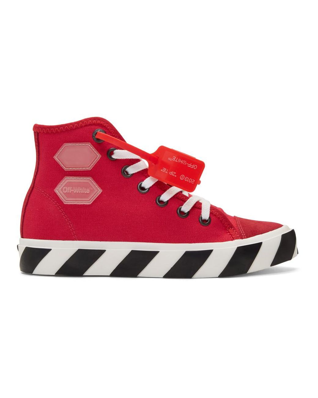 OFF-WHITE Vulcanized Hi Top White Red