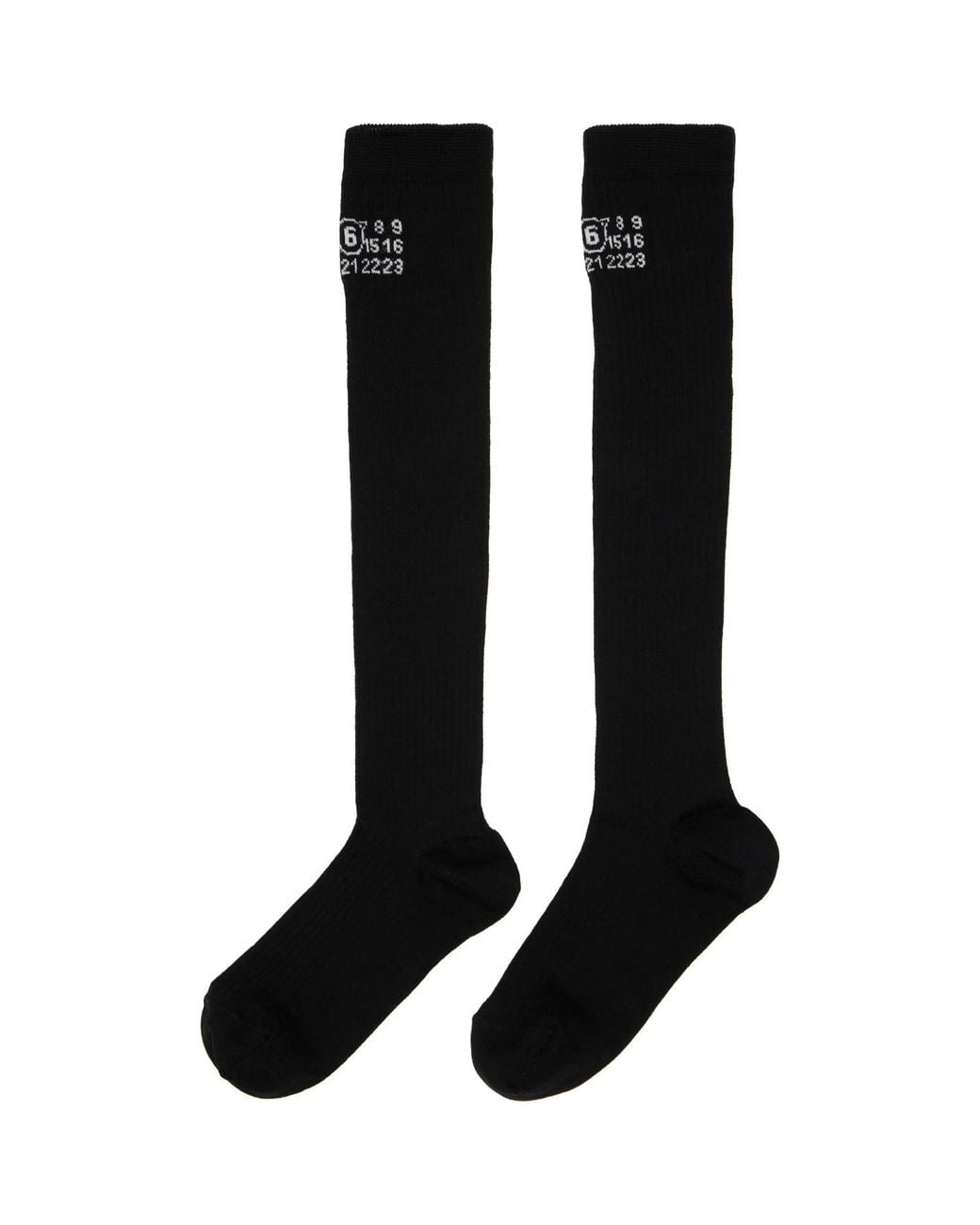MM6 by Maison Margiela Black Knee-High Socks