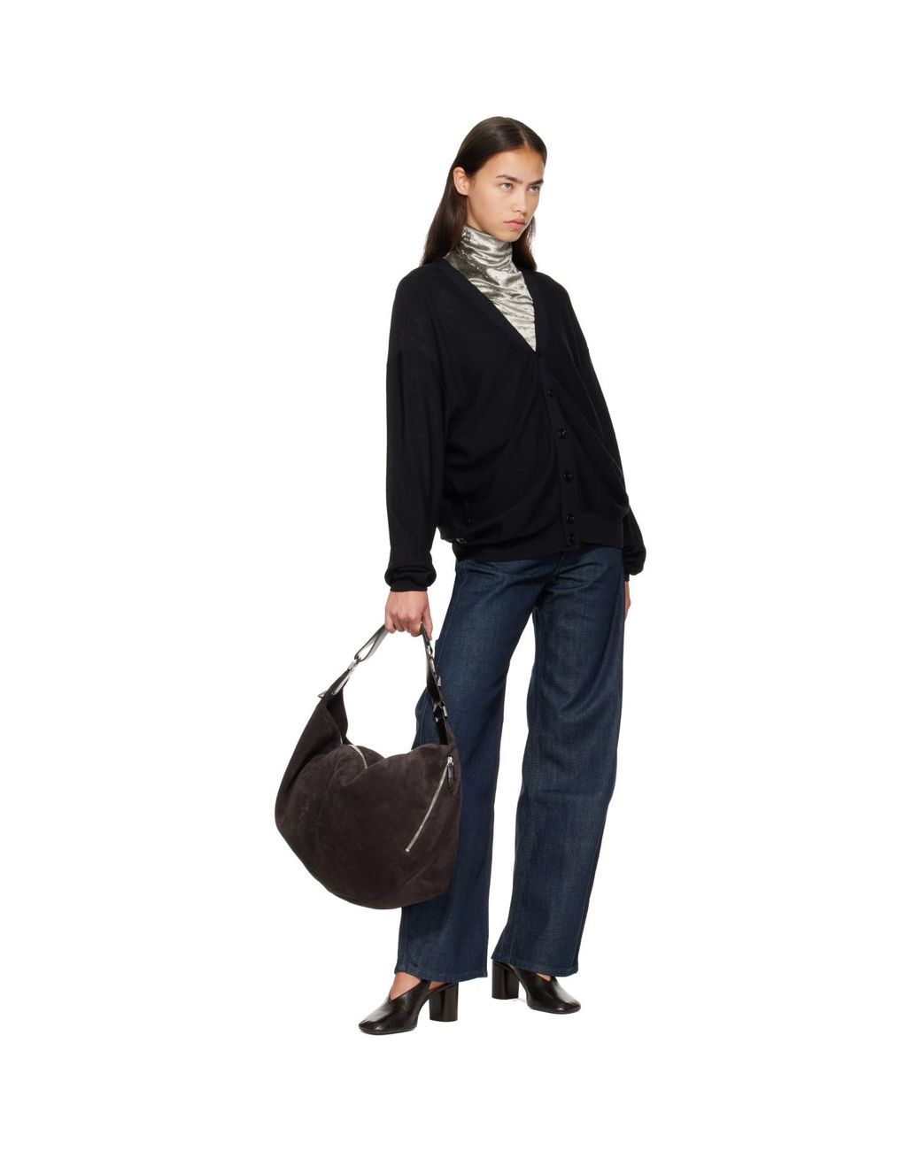 Lemaire Black Large Quiver Clip Bag