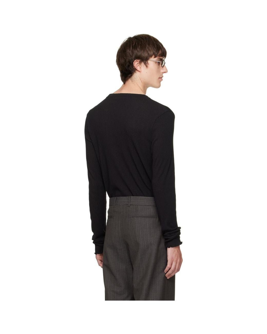 Our Legacy Black Elongated Longsleeve T-Shirt for men