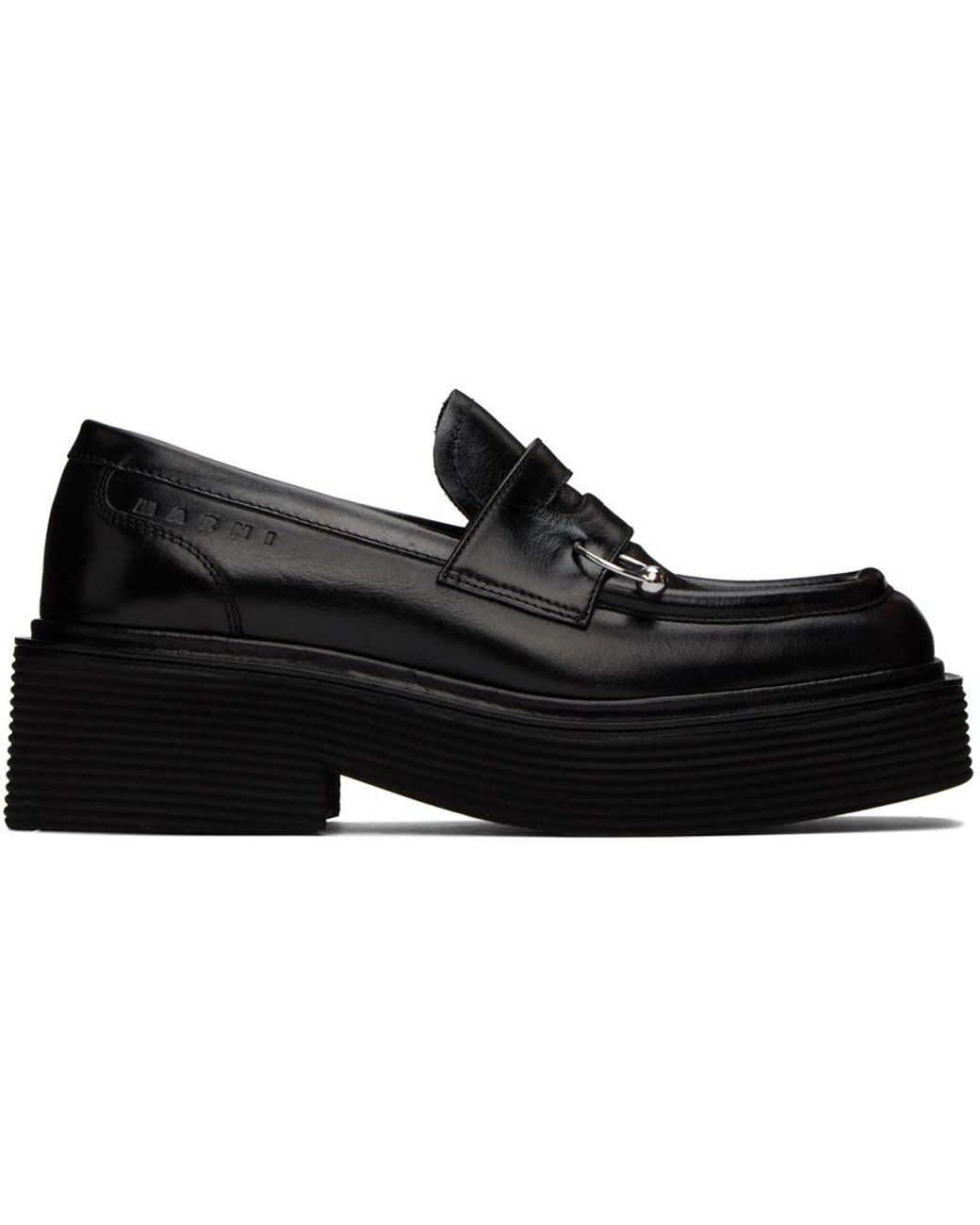 Marni ピアスローファー Black leather Piercing 2.0 chunky loafer | Marni