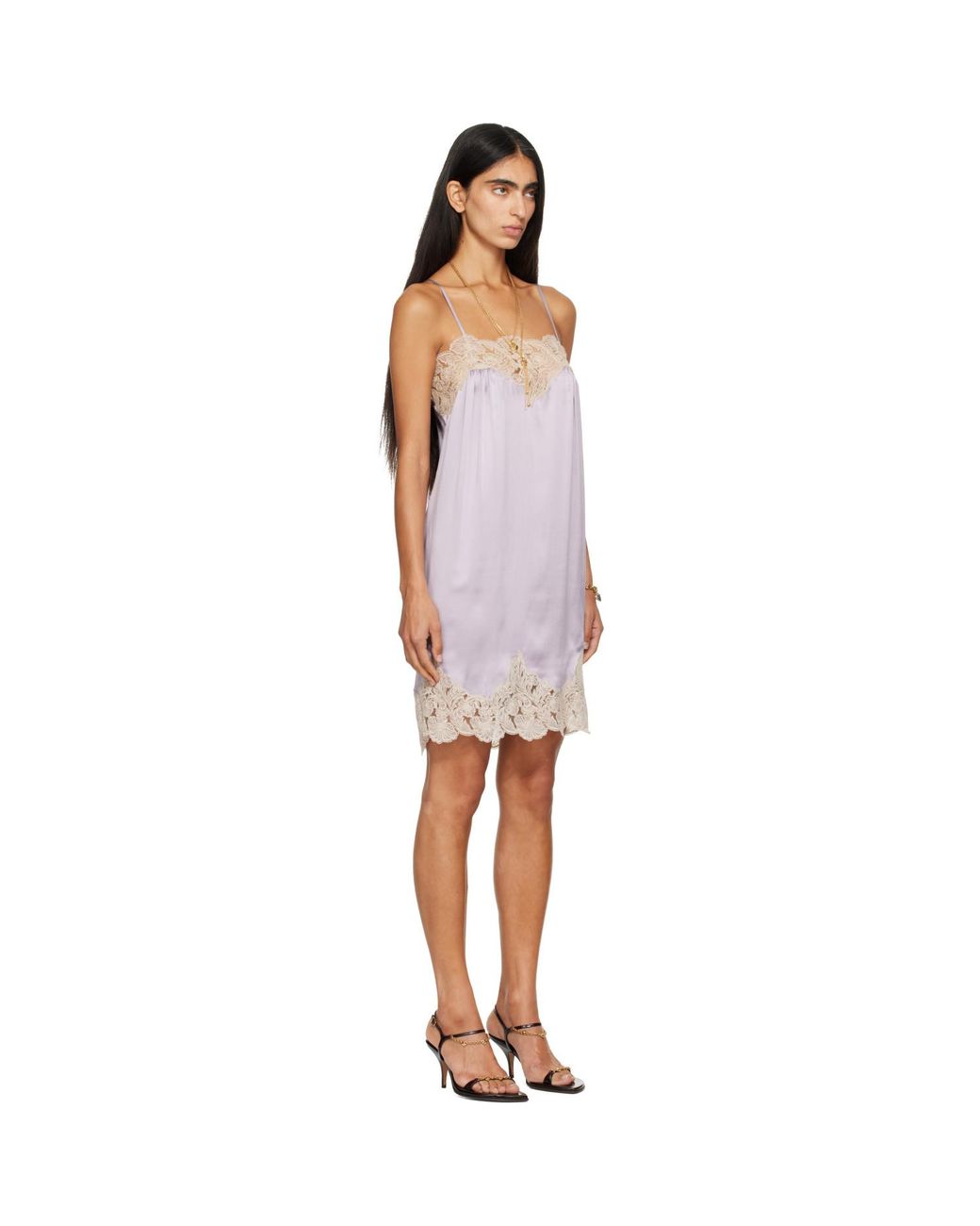 Chloé Purple Thin-Strap Minidress