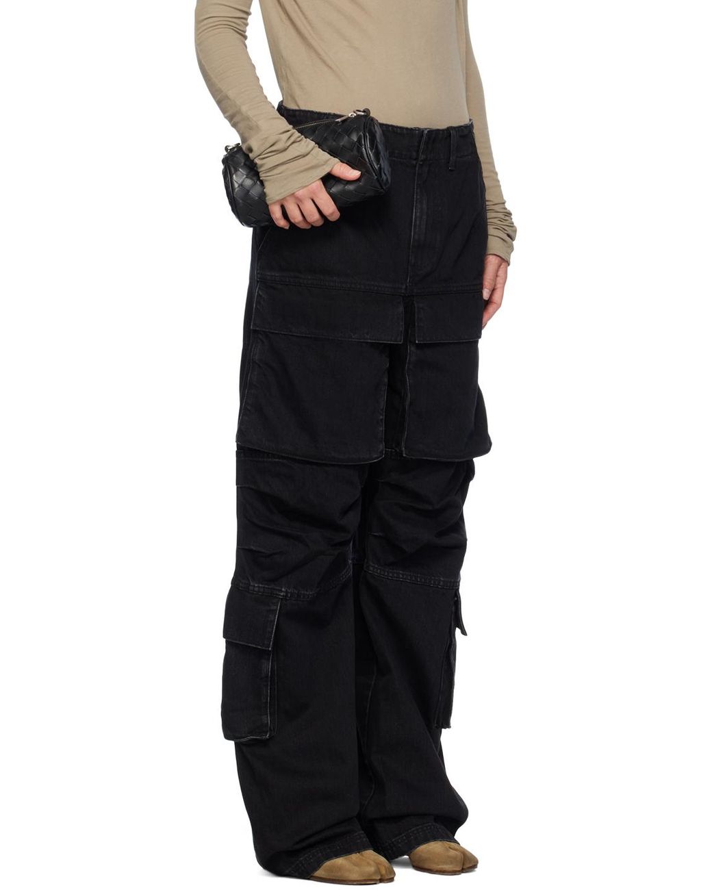 【Entire Studios】 HEAVY DENIM CARGO BLK Entire Studios Men's' Heavy Cargo Jeans in Black | LN-CC®