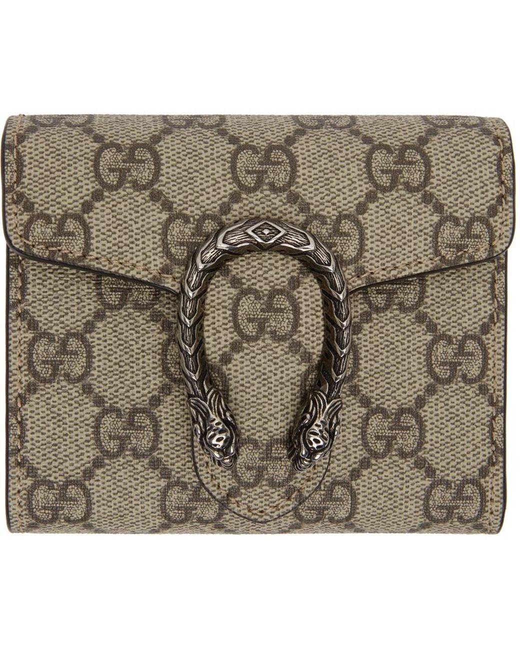 Gucci Dionysus Card Case Wallet in Natural | Lyst