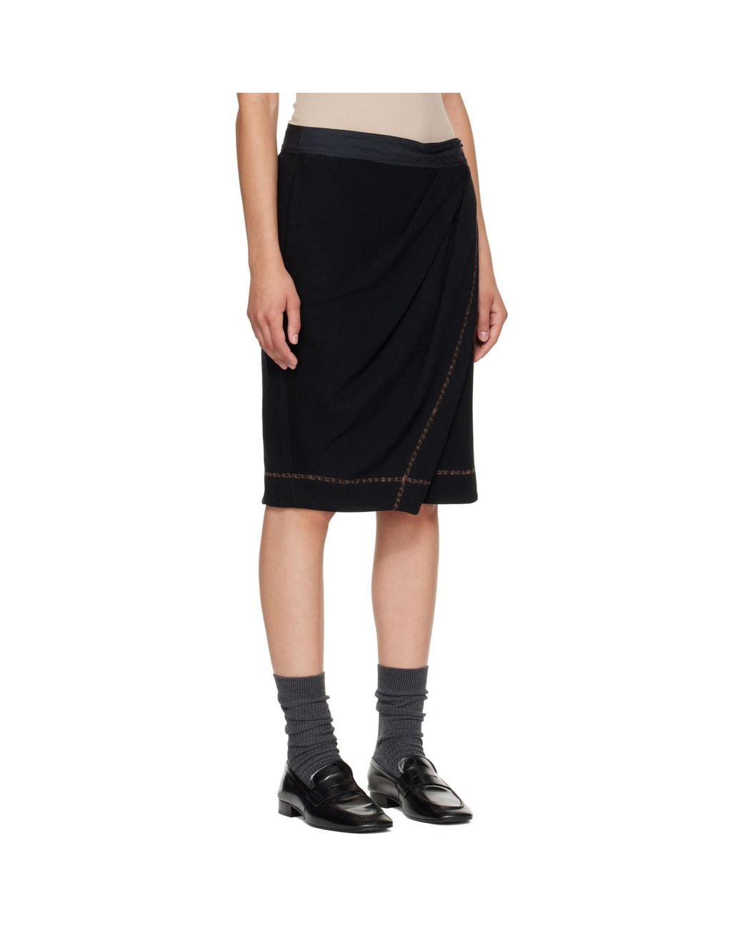 Kiko Kostadinov Black Petrel Draped Culottes Shorts
