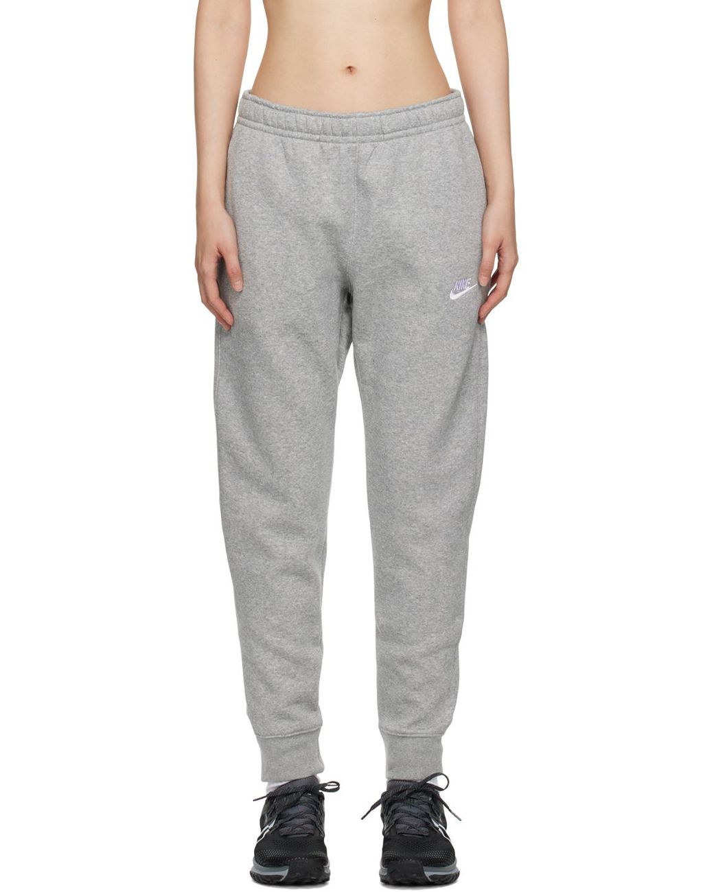 Nike Gray Embroidered Lounge Pants in Black Lyst