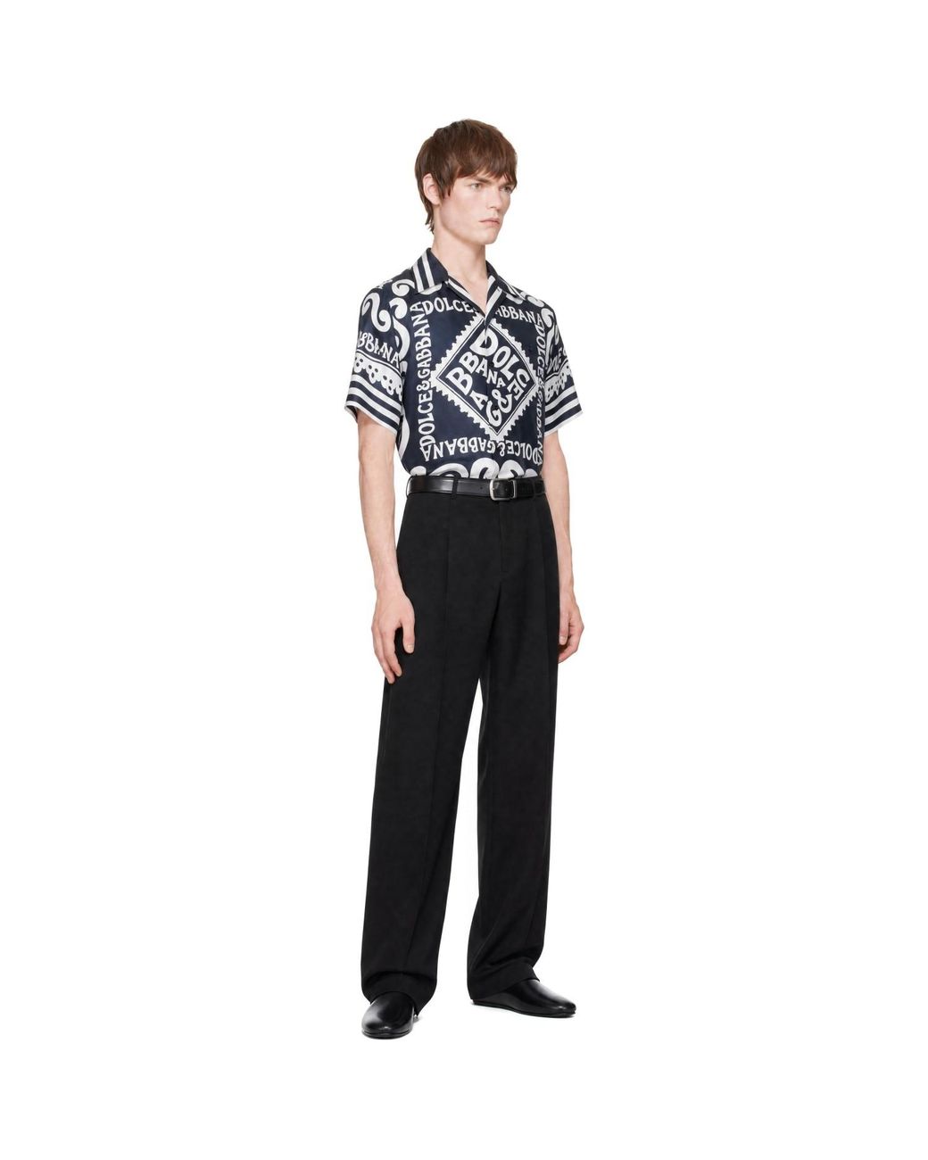 Dolce & Gabbana Blue Marina Print Shirt for men