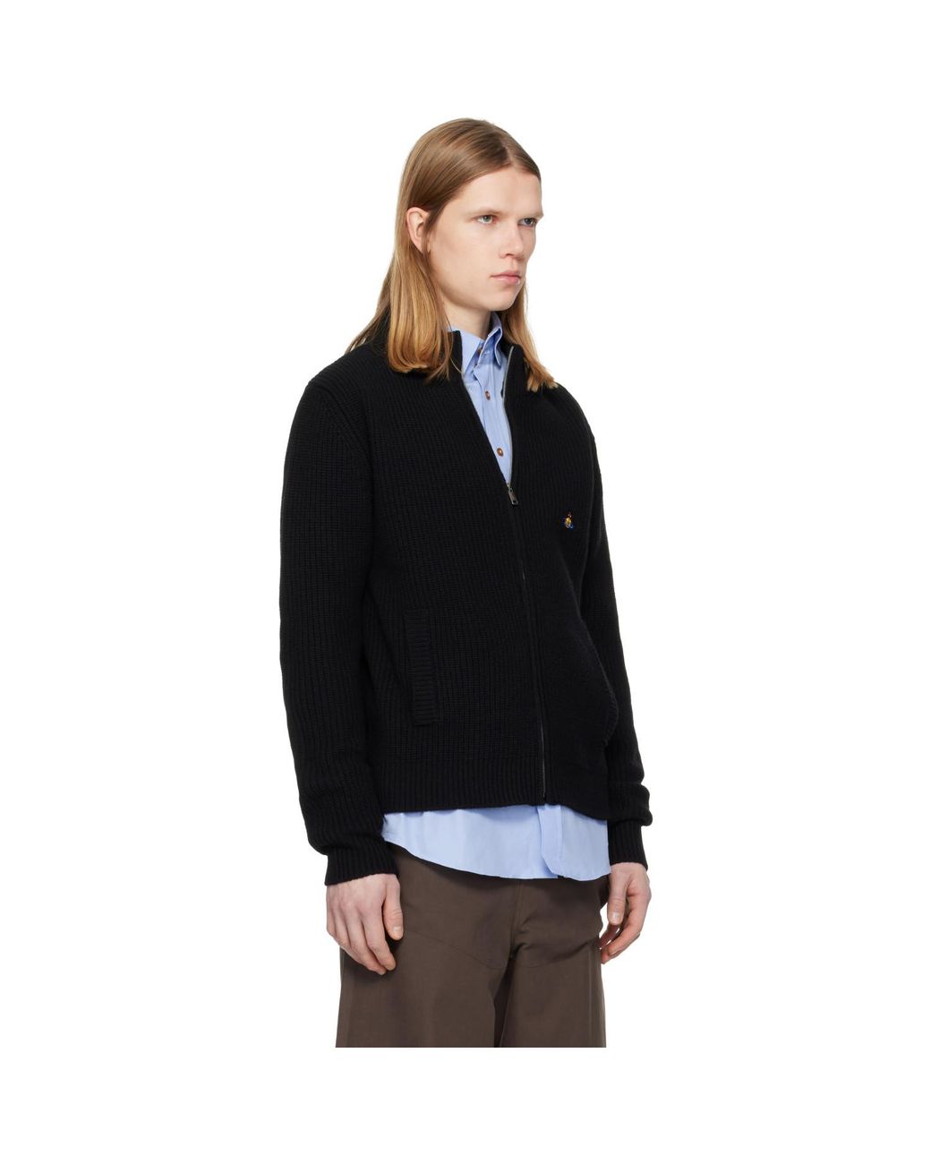 Vivienne Westwood MAN アシンメトリー ジップ ニット Vivienne Westwood Fisherman Zip-Up Sweater in Black for Men | Lyst