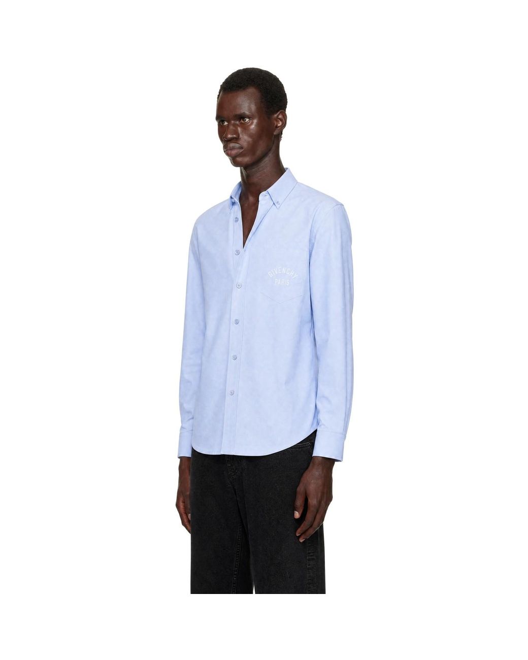 Givenchy Blue Classic Fit Button Down Shirt for men