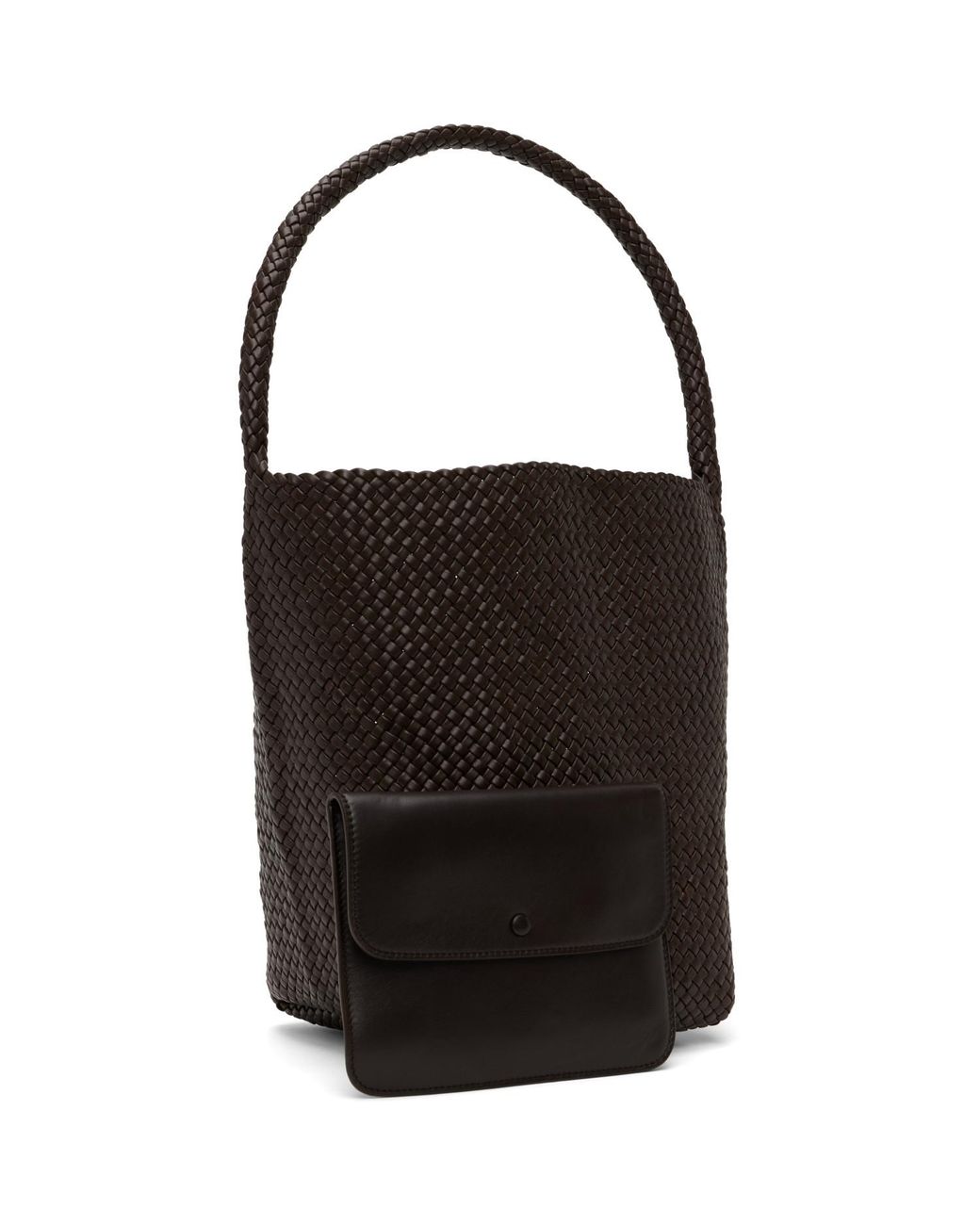 The Row Black Medium Woven N/S Tote
