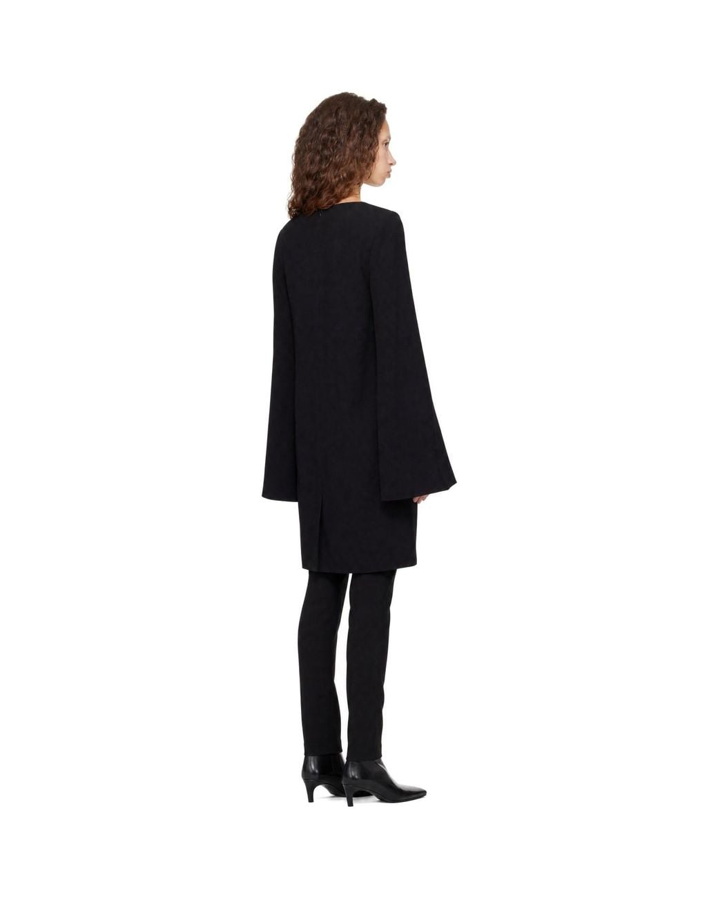 Totême Black Bell-Sleeve Minidress