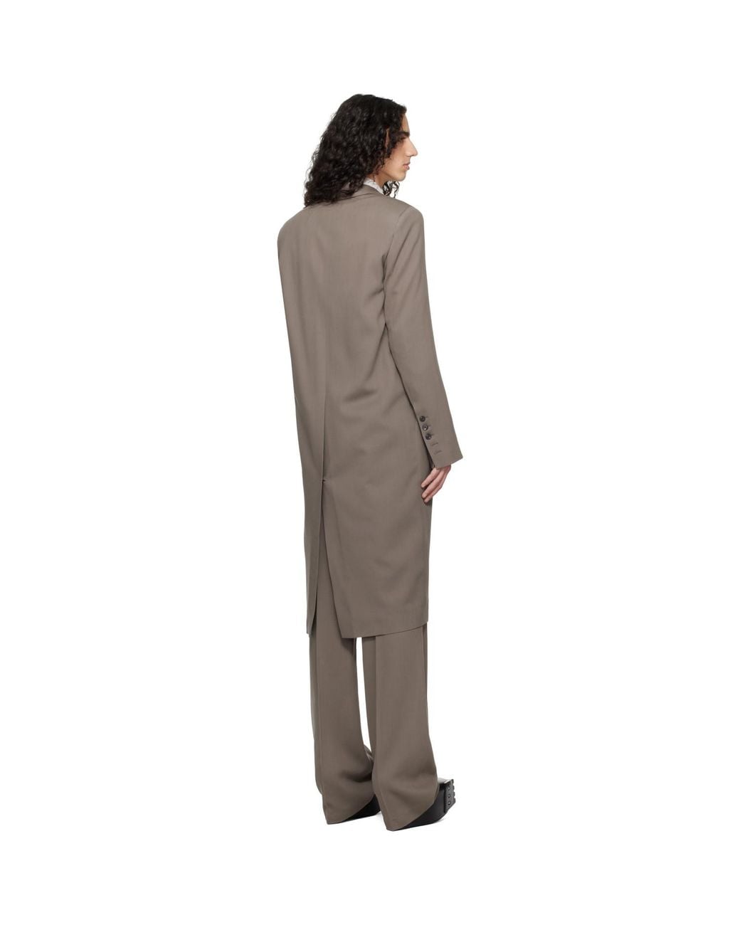 Rick Owens Black Temple Twisted Wool Concordian Coat for men
