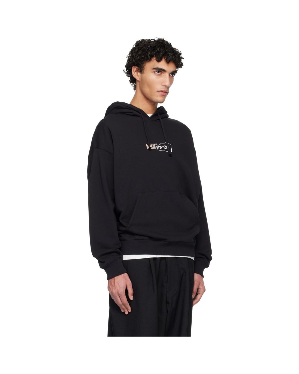 Y-3 Black Brushed Terry Gfx Hoodie for men