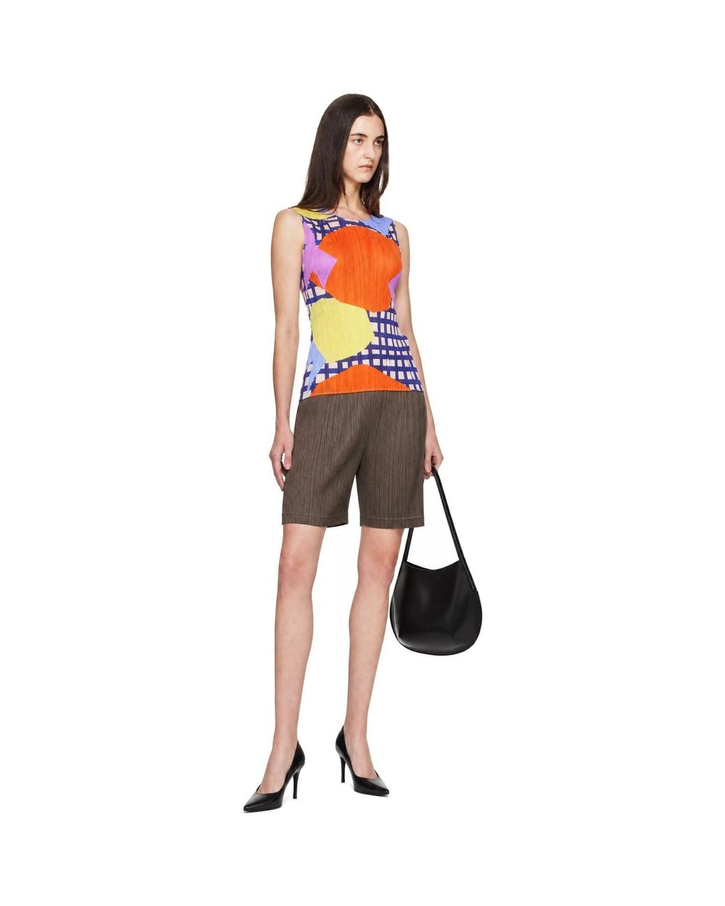 Pleats Please Issey Miyake Red Market Tank Top