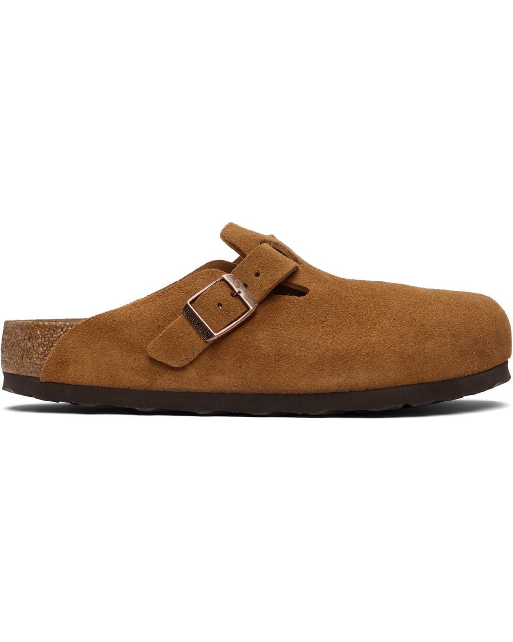 Birkenstock Black Tan Regular Boston Soft Footbed Slip-On Loafers