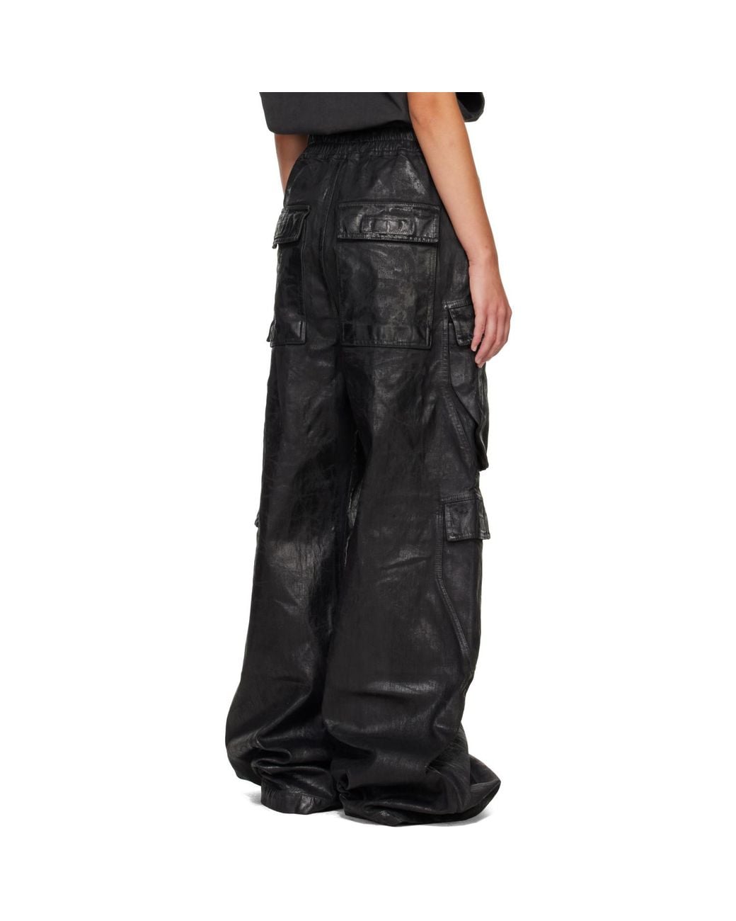 Rick Owens Black Tower Double Cargo Jumbo Belas Jeans