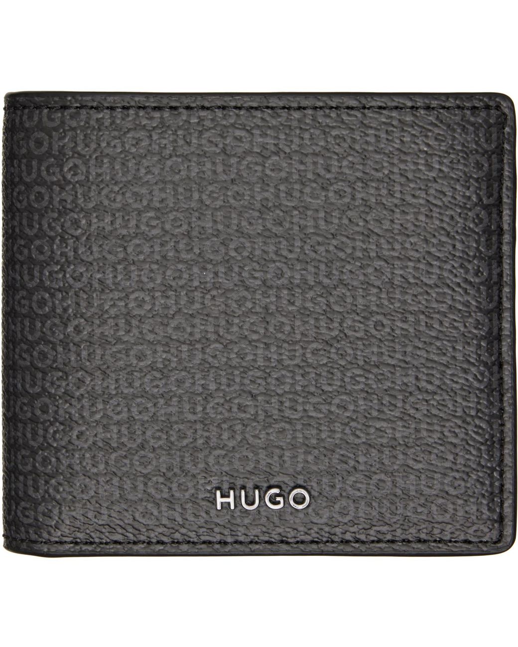 HUGO Gray Logo Hardware Wallet for men