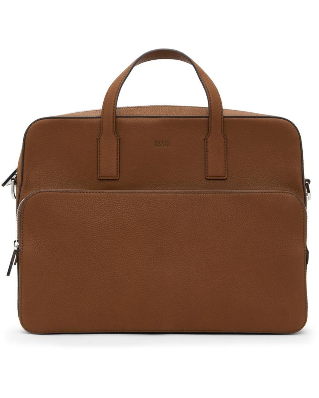 BOSS by Hugo Boss Leather Brown Crosstown Briefcase for Men - Lyst