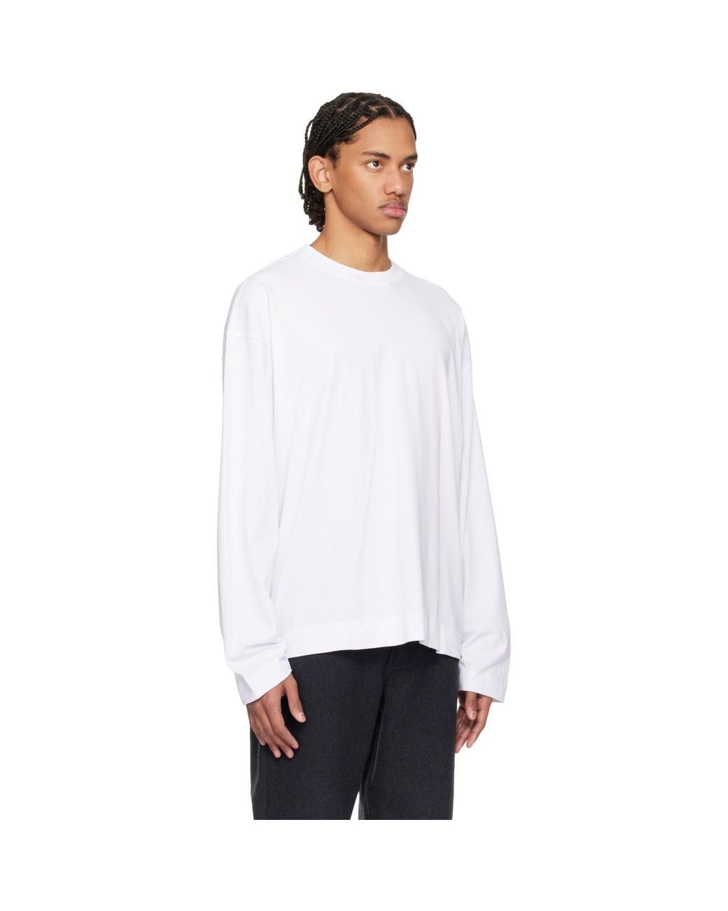 Dries Van Noten White Dropped Shoulder T-Shirt for men