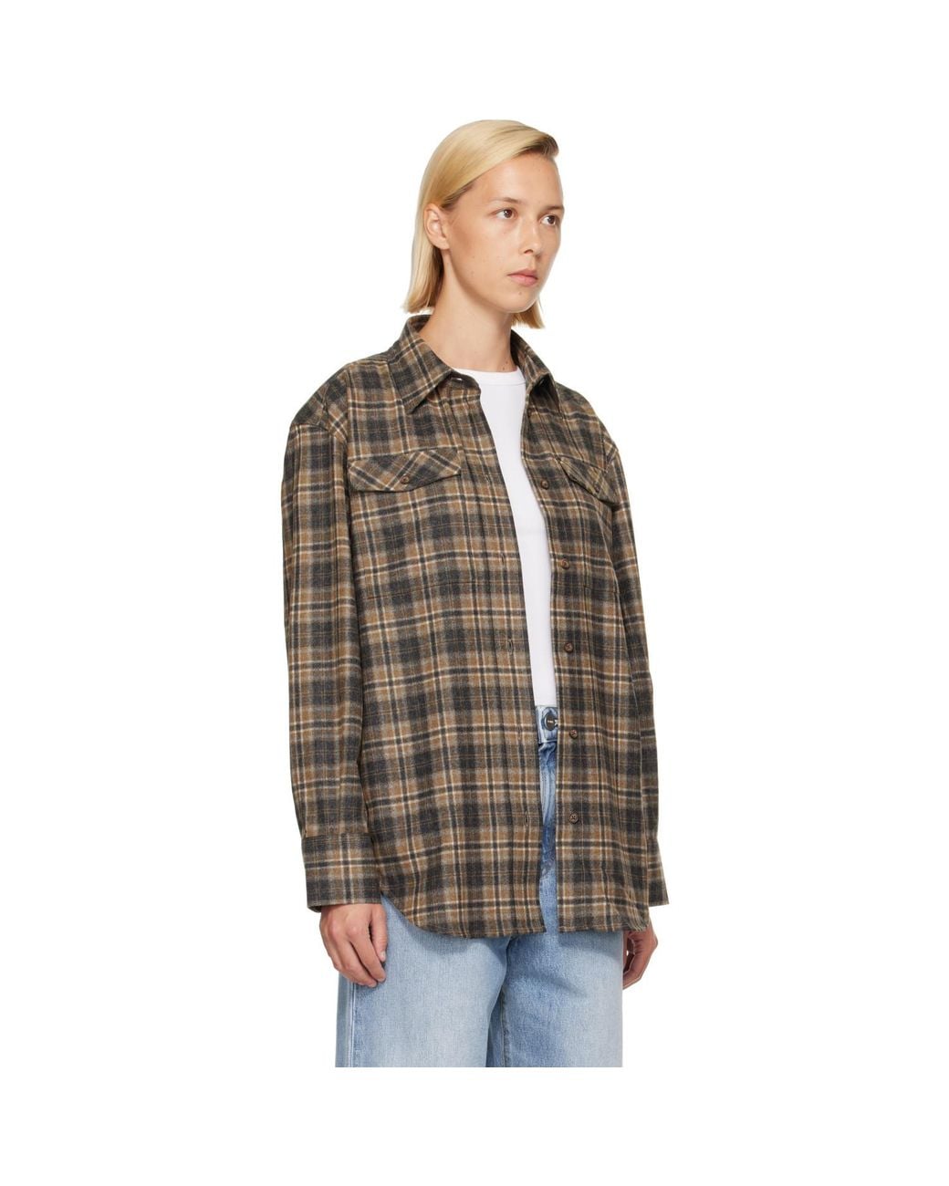 Rohe Brown Western Checked Overshirt
