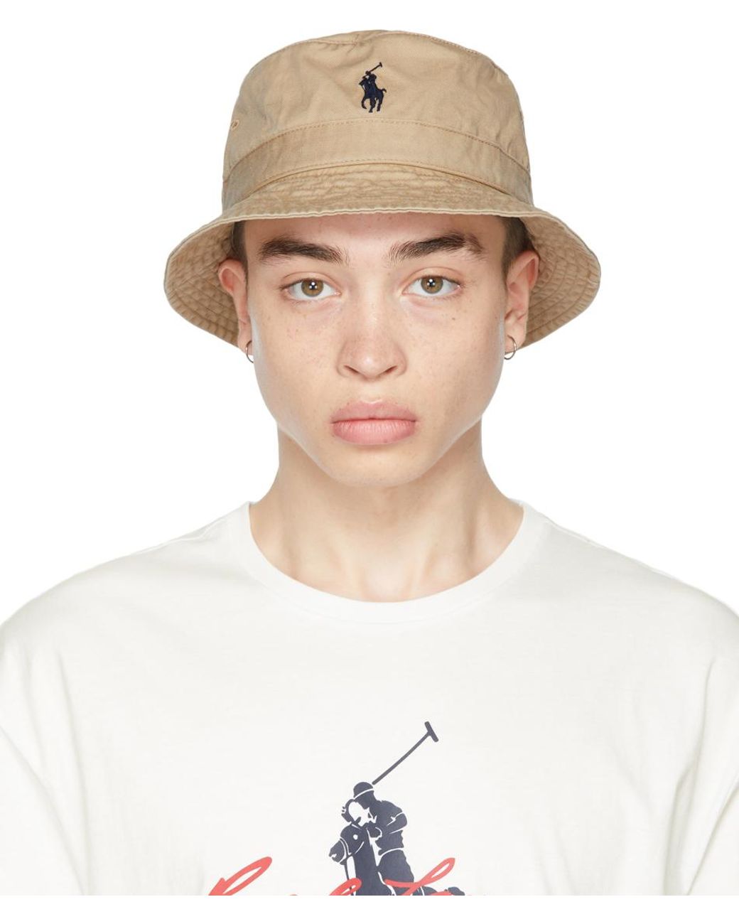 Polo Ralph Lauren Cotton Bucket Hat in Khaki (Green) for Men Lyst