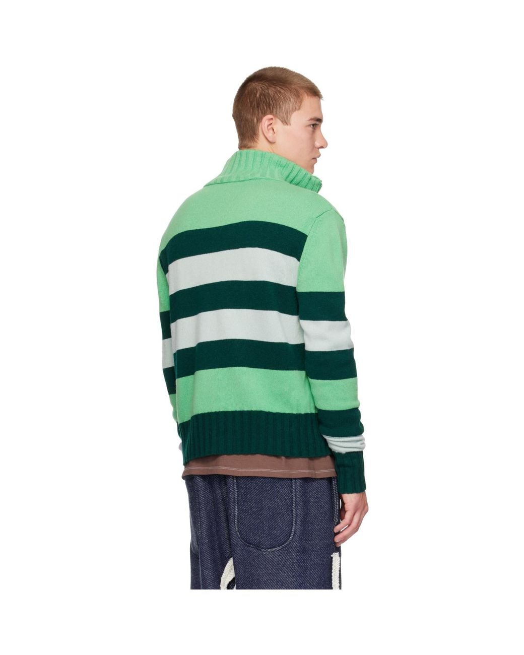 Edward Cuming Green Optical Vortex Window Sweater for men