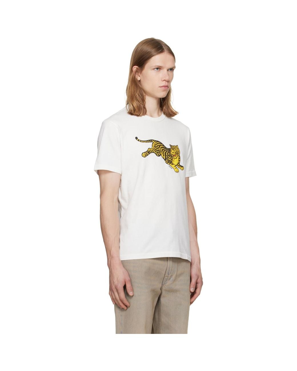 KENZO White Paris Jumping Tiger' Slim T-Shirt for men