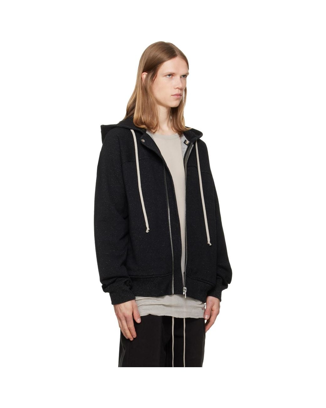 Rick Owens Black Tower Windbreaker Hoodie for men