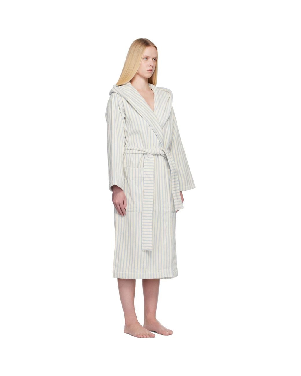 Tekla Black Off- & Terry Hooded Bathrobe