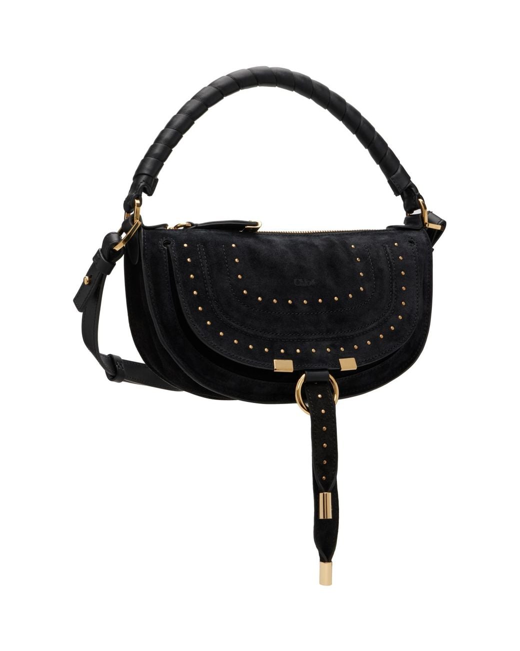 Chloé Black Marci Suede Stud Bag