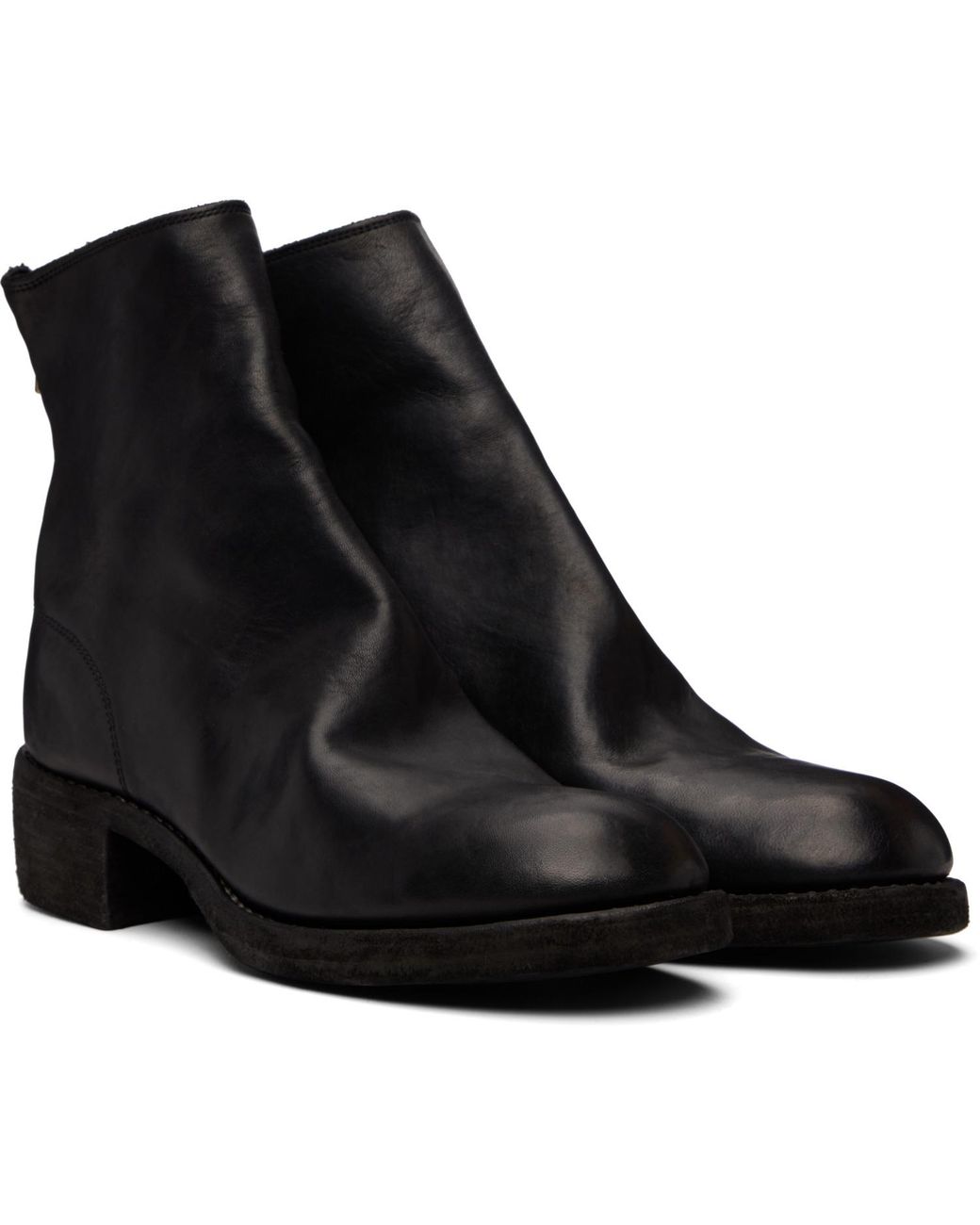 Guidi Black Back Zip Boots for men