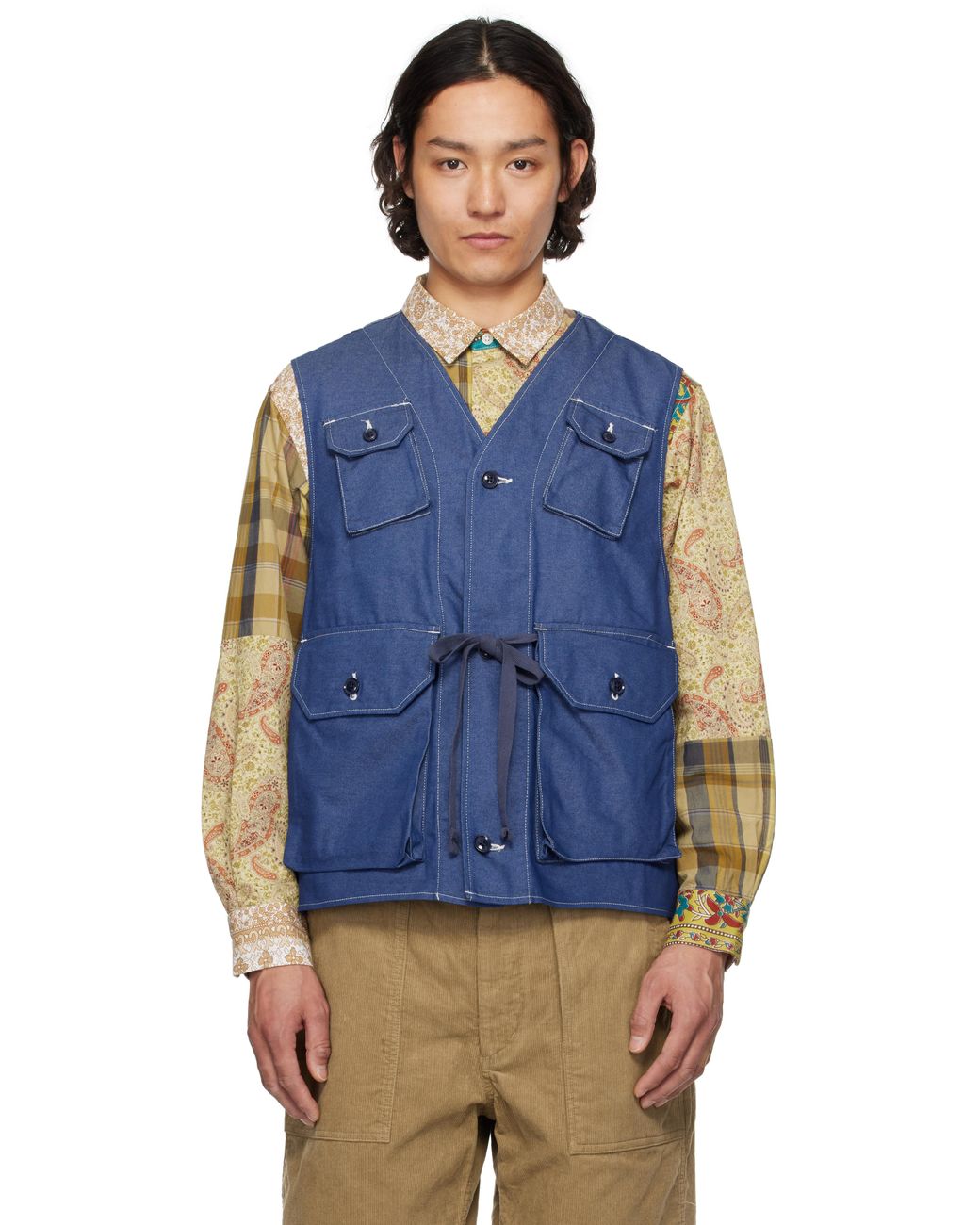 トップス Engineered Garments C-1 Vest - Denim Engineered Garments C-1 Denim Vest in Blue for Men | Lyst
