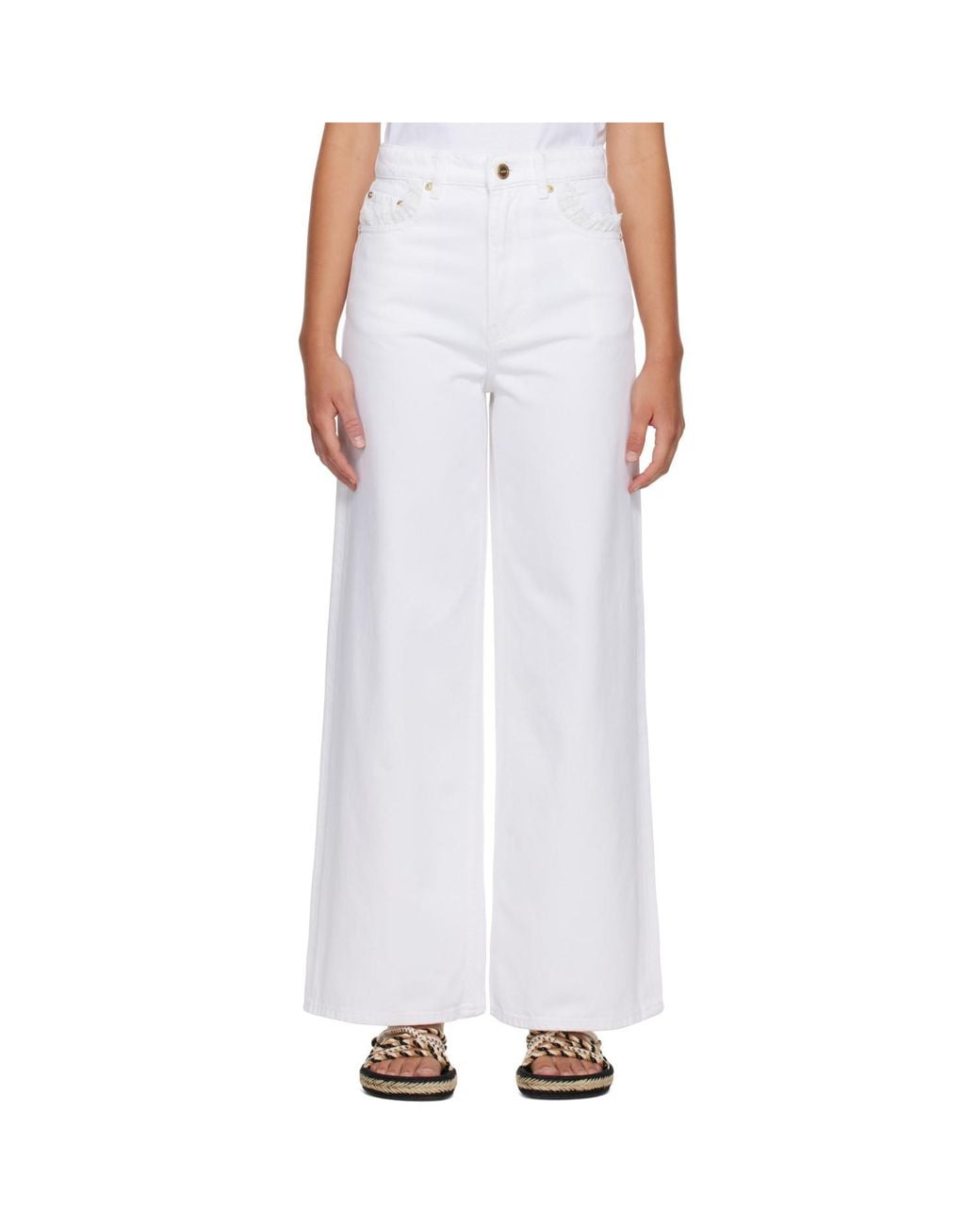 Ganni White Lari Straight Jeans