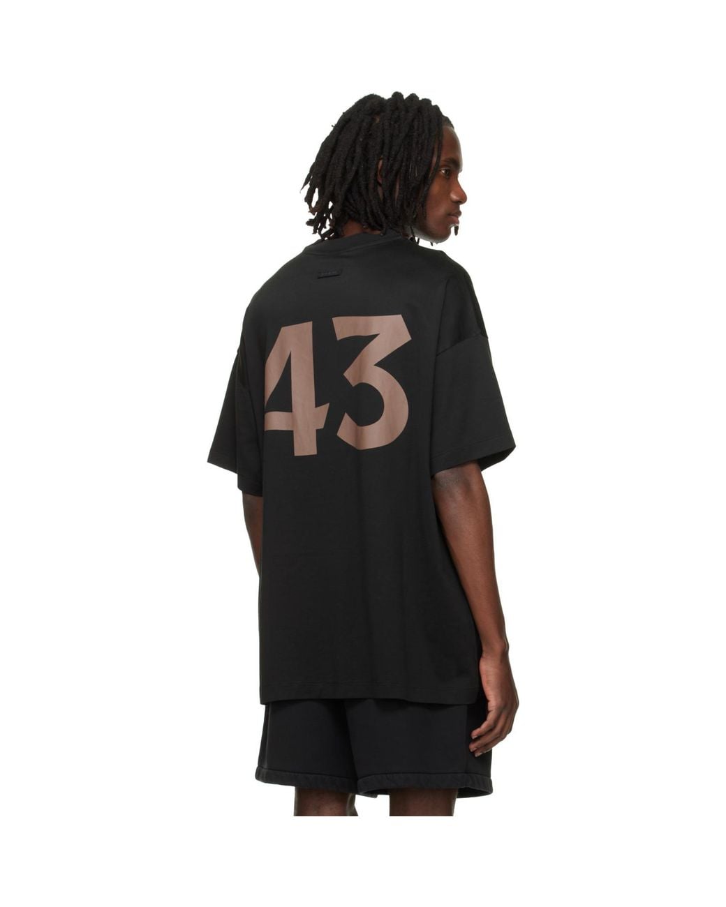 Fear Of God Black Cotton Rayon '43' T-Shirt for men