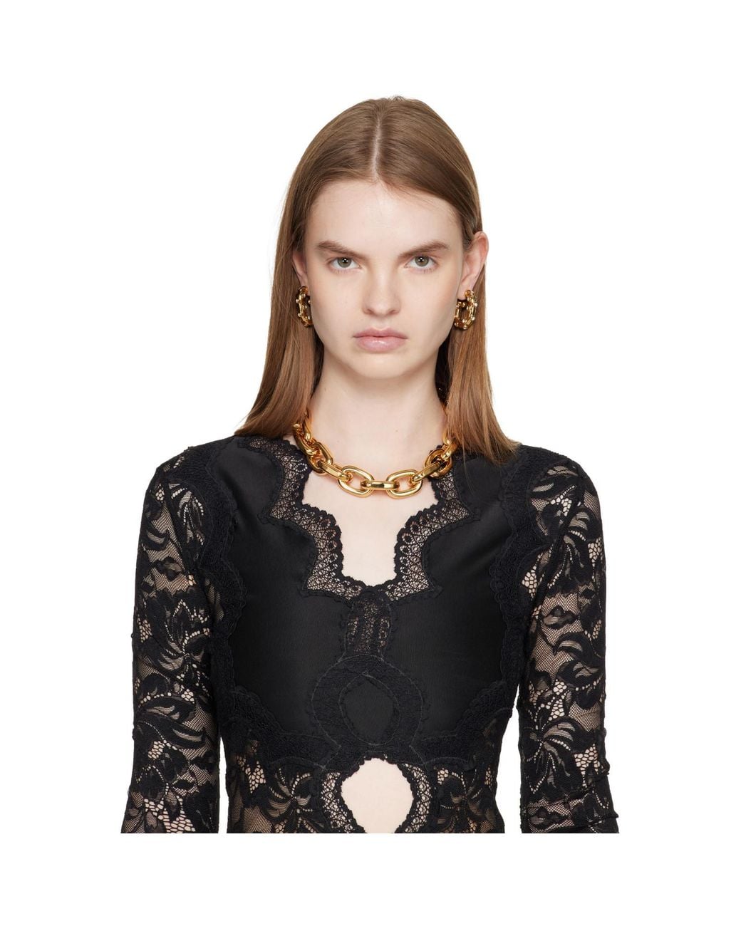 Rabanne Metallic Xl Link Necklace