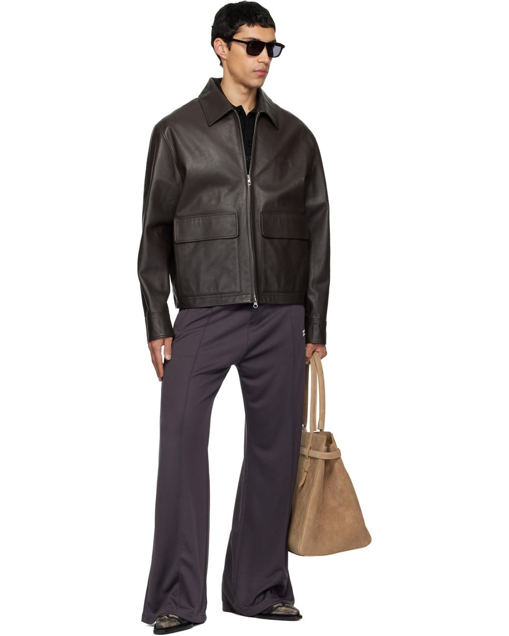 Courreges Black 2-Pocket Leather Jacket for men