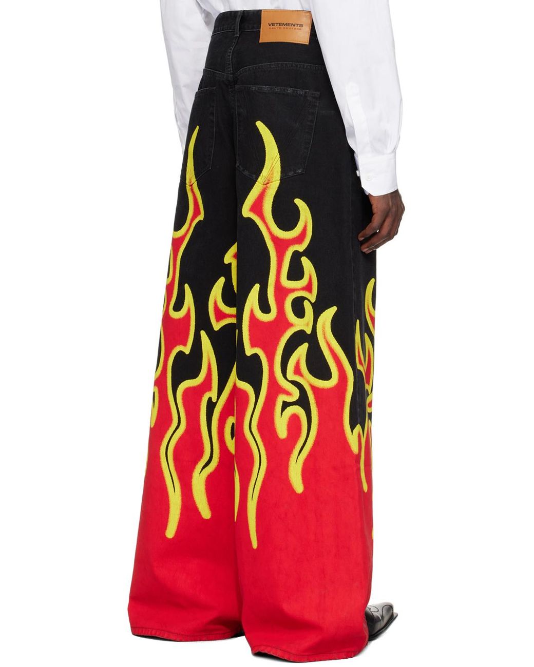 Vetements Fire Big Shape Jeans in Red for Men | Lyst