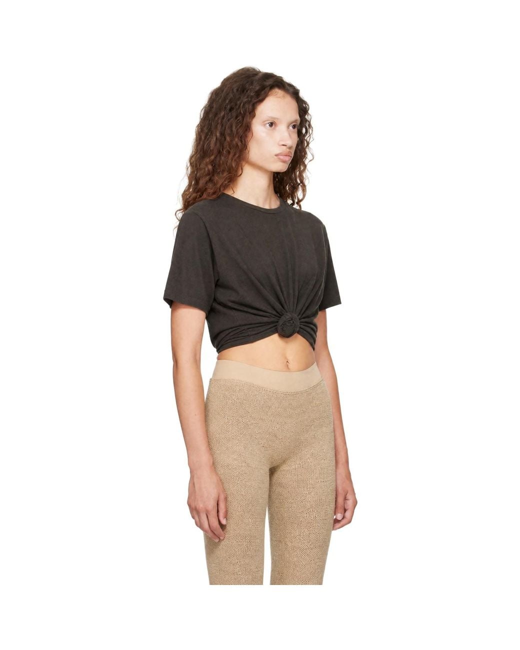 Magda Butrym Black Knotted T-Shirt