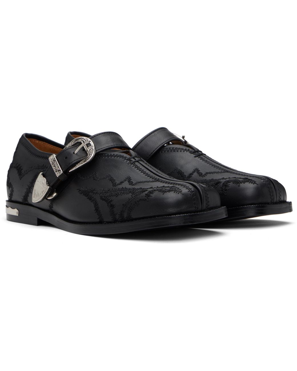 Toga Black Leather Loafers
