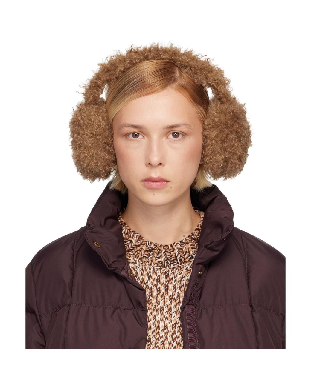 Moncler Brown Logo Ear Muffs