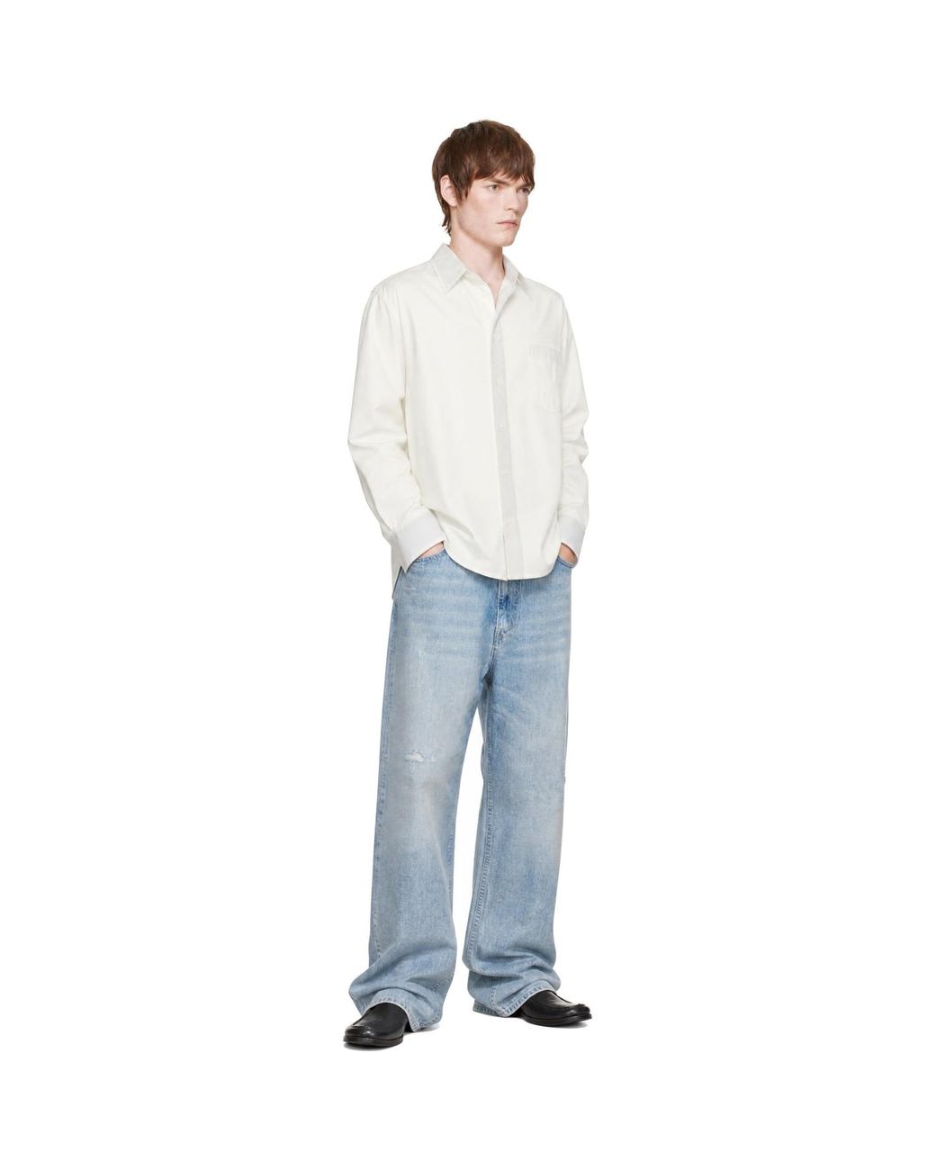 MM6 by Maison Margiela White Cotton Poplin Shirt for men
