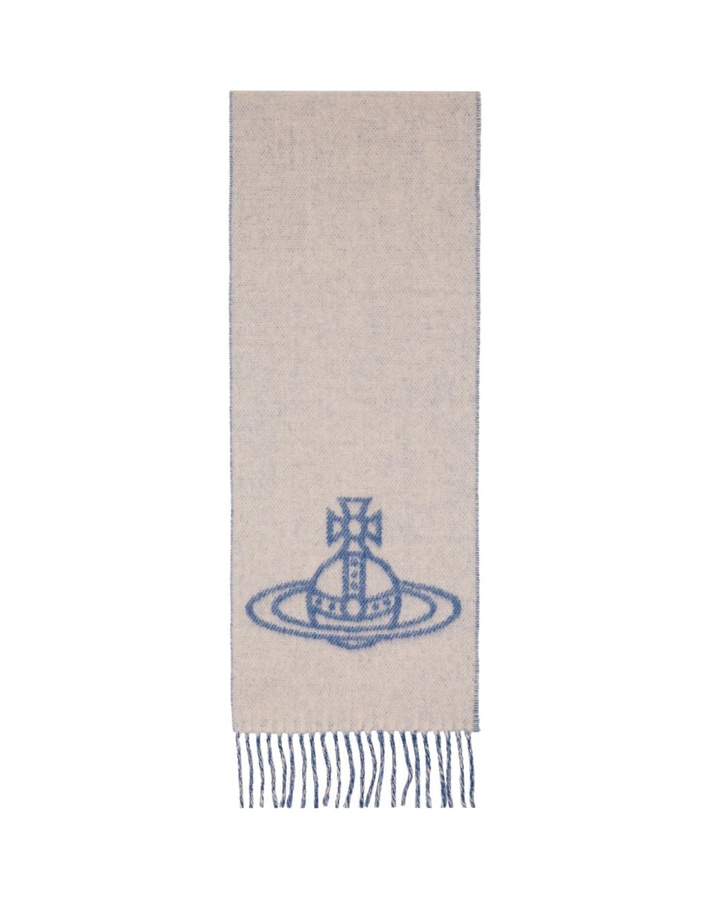 Vivienne Westwood Blue Double Face Scarf for men