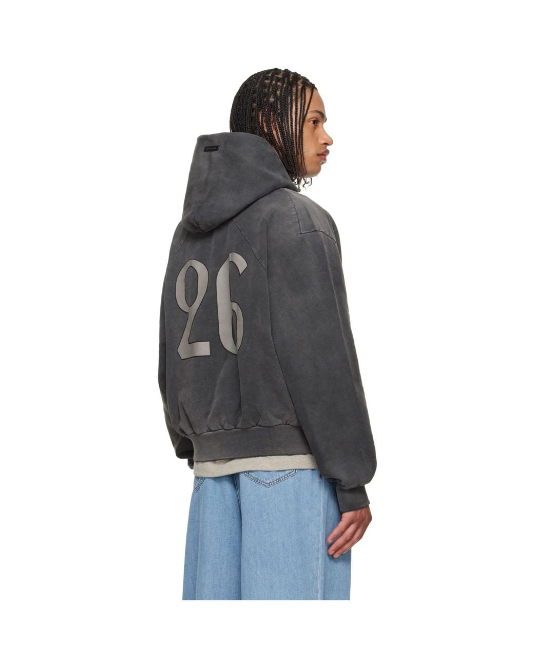 Fear Of God Black '26' Classic Half Raglan Hoodie for men