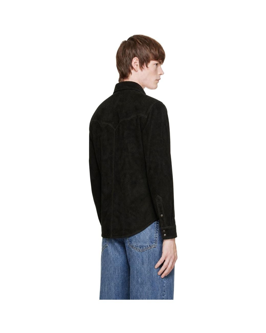 RRL Black Suede Western Jacket for men